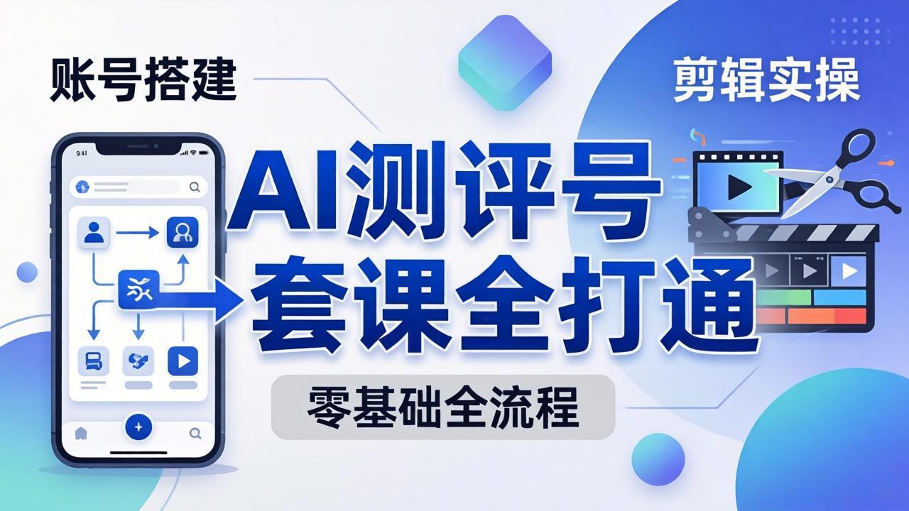 零基础起步怎么做AI测评号?账号搭建、爆款文案、剪辑实操、涨粉变现,一套课全打通选优云网创选优云网创