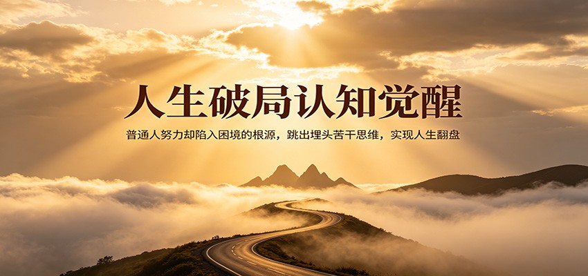 人生破局认知觉醒,普通人努力却陷入困境的根源,跳出埋头苦干思维,实现人生翻盘选优云网创选优云网创