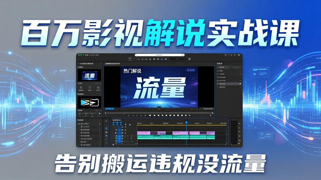 百万影视解说实战课:告别搬运违规没流量,AI文案+配音+剪映,做出能上热门的解说视频选优云网创选优云网创