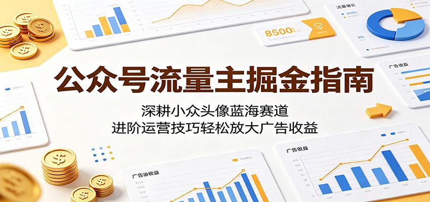 公众号流量主掘金指南：深耕小众头像蓝海赛道，进阶运营技巧轻松放大广告收益选优云网创选优云网创