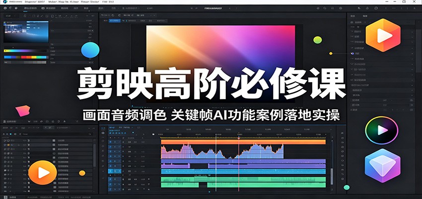 剪映高阶必修课：画面音频调色，关键帧AI功能案例落地实操选优云网创选优云网创