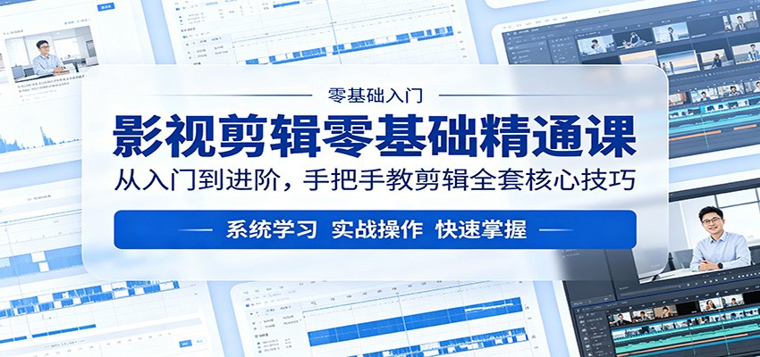 影视剪辑零基础精通课:从入门到进阶,手把手教剪辑全套核心技巧选优云网创选优云网创