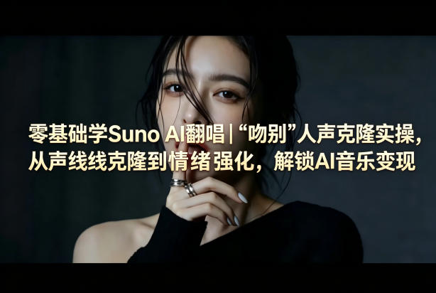 零基础学Suno AI翻唱|《吻别》人声克隆实操,从声线克隆到情绪强化,解锁AI音乐变现选优云网创选优云网创