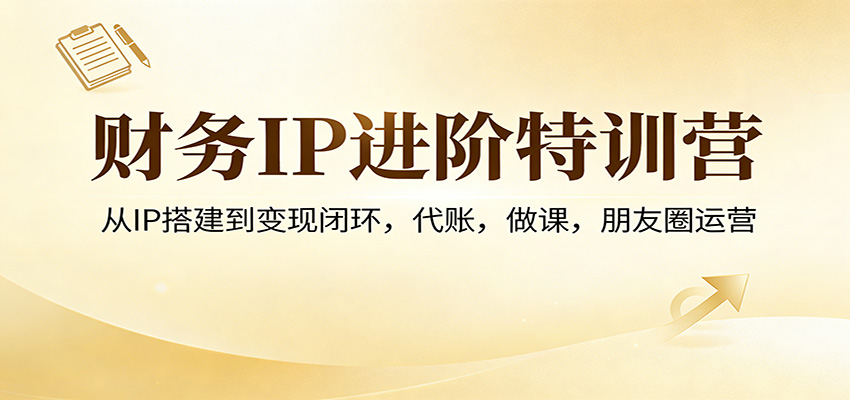 财务IP进阶特训营：从IP搭建到变现闭环，代账，做课，朋友圈运营选优云网创选优云网创