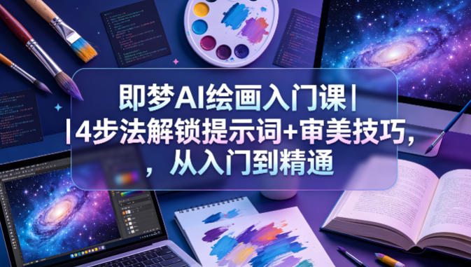 即梦AI绘画入门课|4步法解锁提示词+审美技巧,从入门到精通选优云网创选优云网创