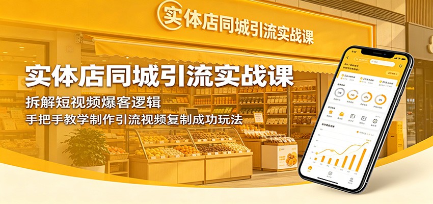 实体店同城引流实战课：拆解短视频爆客逻辑，手把手教学制作引流视频复制成功玩法选优云网创选优云网创