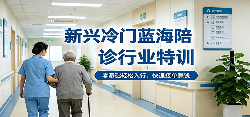 新兴冷门蓝海陪诊行业特训,零基础轻松入行,快速接单赚钱选优云网创选优云网创