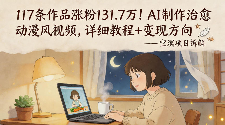 117条作品涨粉131.7W!AI制作治愈动漫风视频,详细教程+变现方向选优云网创选优云网创