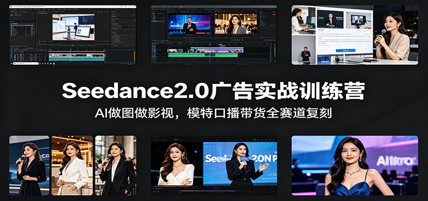 Seedance2.0广告实战训练营:AI做图做影视,模特口播带货全赛道复刻选优云网创选优云网创