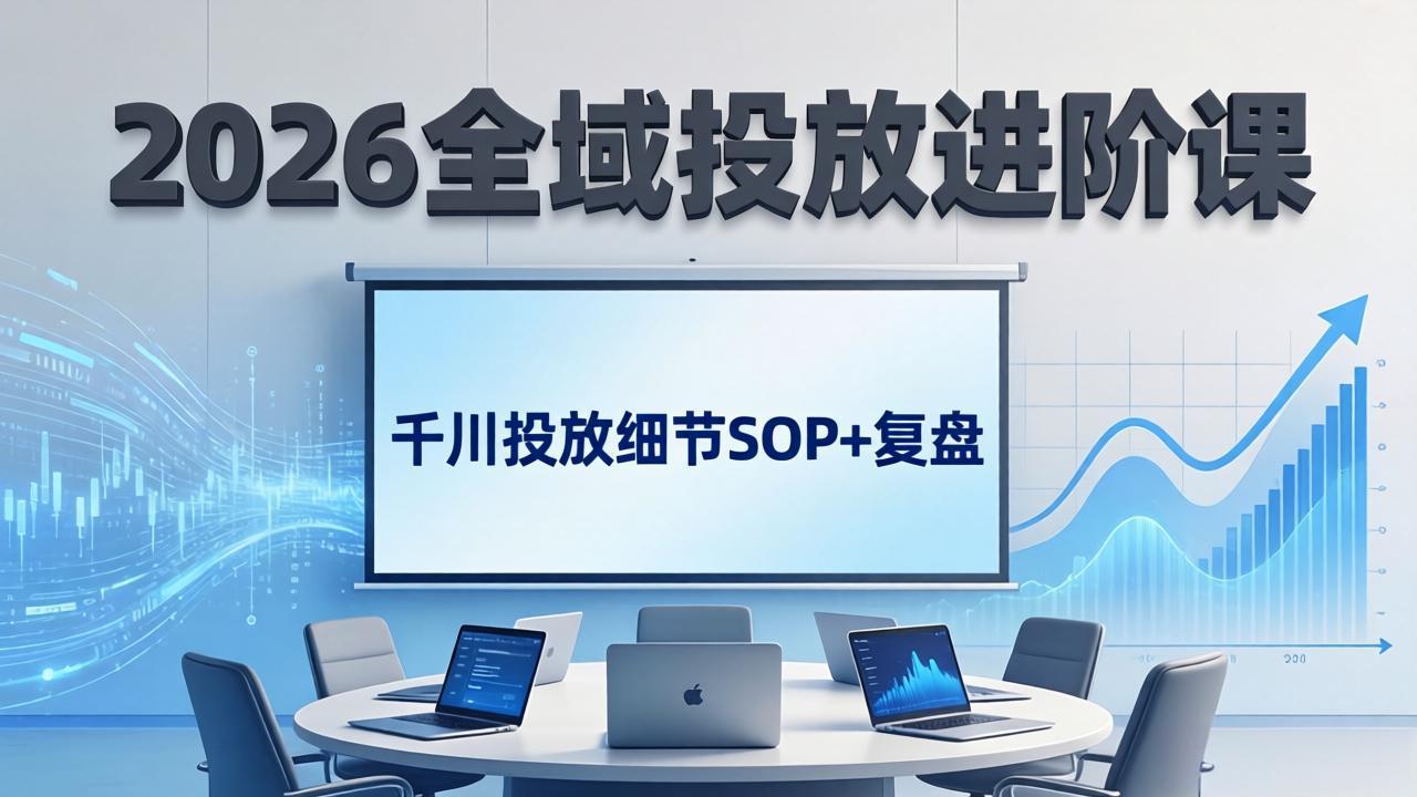 2026全域投放进阶课:杭州线下3天实战,千川投放细节SOP+复盘,撬动自然流量选优云网创选优云网创