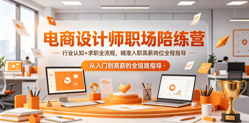 电商设计师职场陪练营,行业认知+求职全流程,精准入职高薪岗位全程指导选优云网创选优云网创