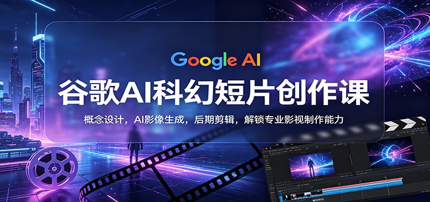 谷歌AI科幻短片创作课:概念设计,AI影像生成,后期剪辑,解锁专业影视制作能力选优云网创选优云网创