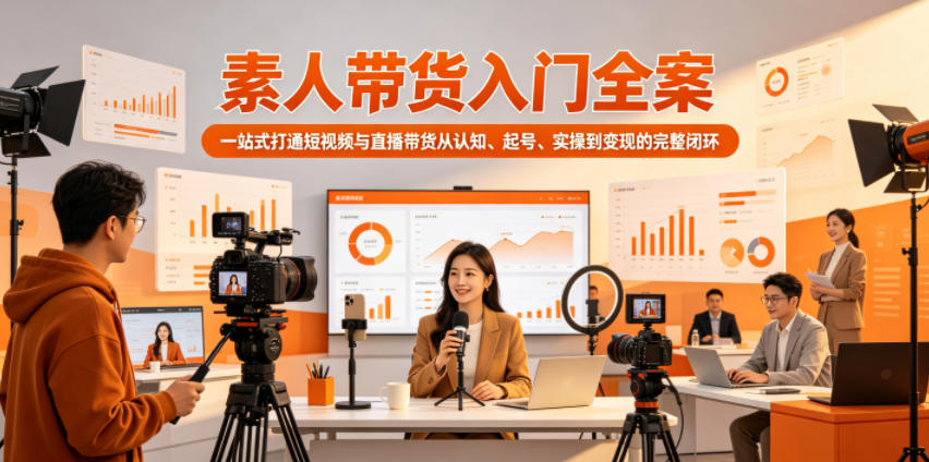 素人带货入门全案,一站式打通短视频与直播带货从认知、起号、实操到变现的完整闭环选优云网创选优云网创