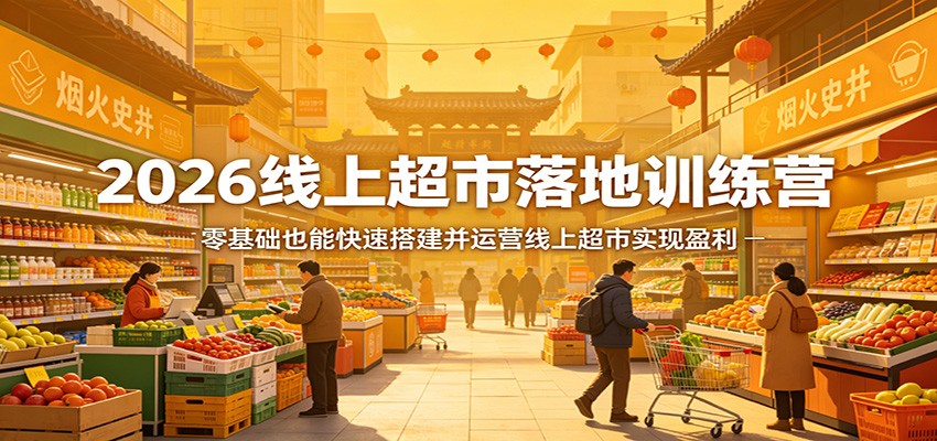 2026线上超市落地训练营,零基础也能快速搭建并运营线上超市实现盈利选优云网创选优云网创