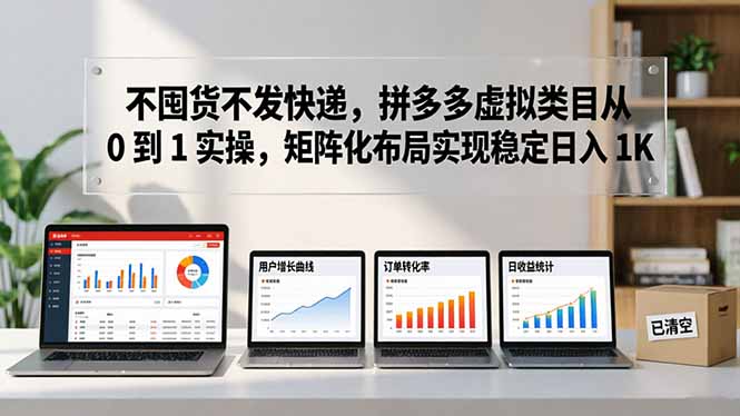 不囤货不发快递,拼多多虚拟类目从 0 到 1 实操,矩阵化布局实现稳定日入 1K选优云网创选优云网创