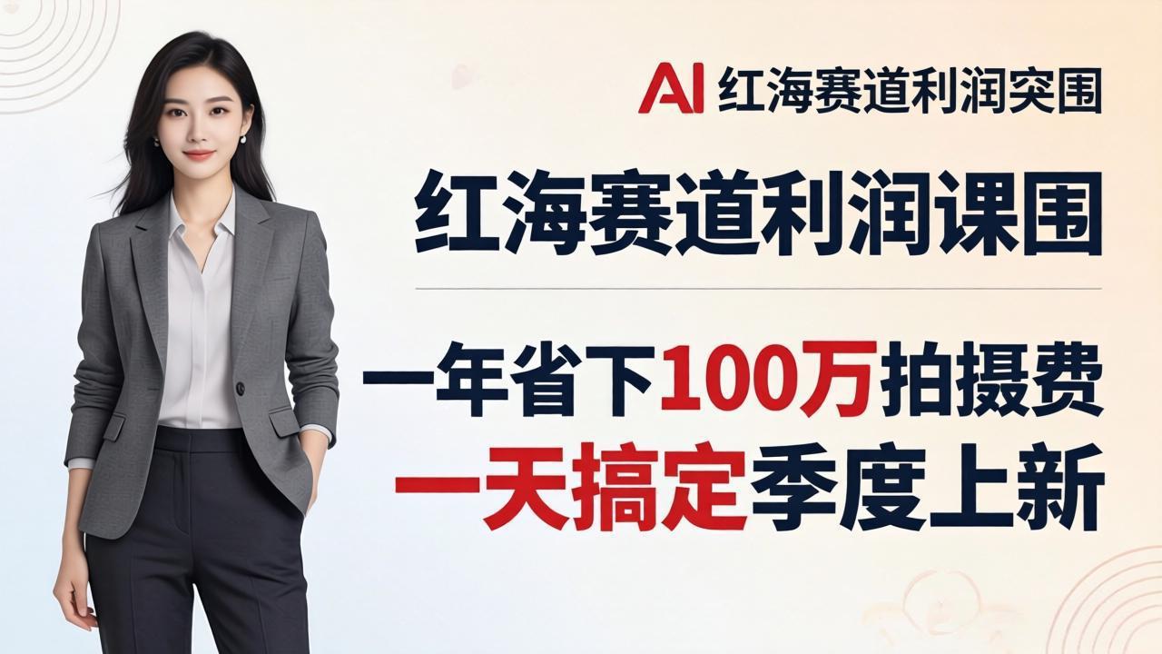 服装老板AI模特图课:一年省下100万拍摄费,一天搞定季度上新,红海赛道利润突围选优云网创选优云网创