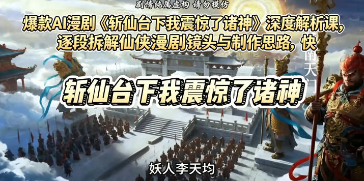 爆款AI漫剧《斩仙台下我震惊了诸神》深度解析课，逐段拆解仙侠漫剧镜头与制作思路，快速复刻爆款创作模式选优云网创选优云网创