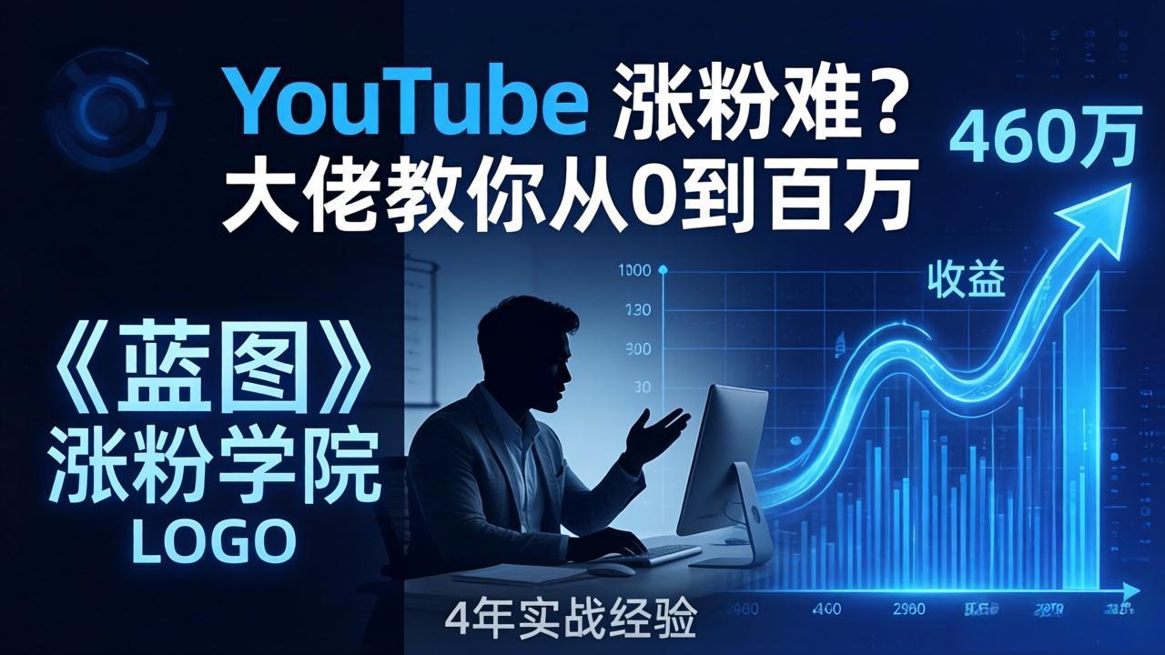 YouTube 涨粉难?《蓝图涨粉学院》:4 年赚 460 万的大佬教策略,从0到百万有路径!选优云网创选优云网创