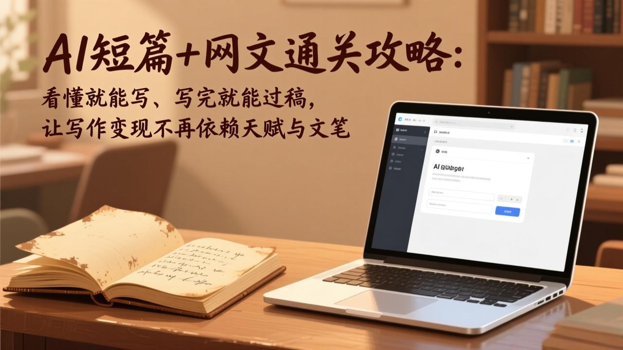 AI短篇+网文通关攻略-更新4月:看懂就能写、写完就能过稿,让写作变现不再依赖天赋与文笔选优云网创选优云网创