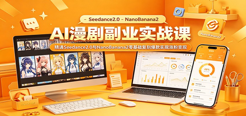AI漫剧副业实战课：精通Seedance2.0与NanoBanana2零基础复刻爆款实现涨粉变现选优云网创选优云网创