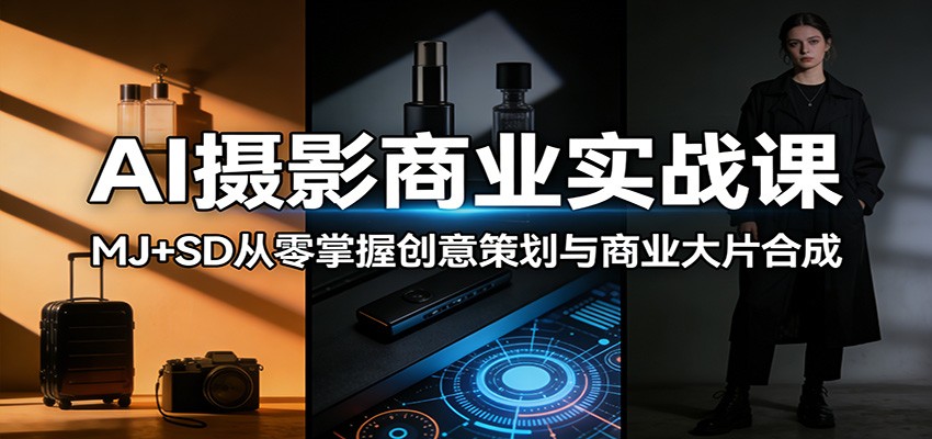 AI摄影商业实战课:MJ+SD从零掌握创意策划与商业大片合成选优云网创选优云网创