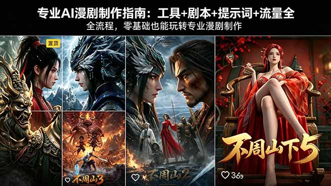专业AI漫剧制作指南：工具+剧本+提示词+流量全流程，零基础也能玩转专业漫剧制作选优云网创选优云网创
