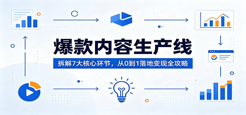 爆款内容生产线:拆解7大核心环节,从0到1落地变现全攻略选优云网创选优云网创