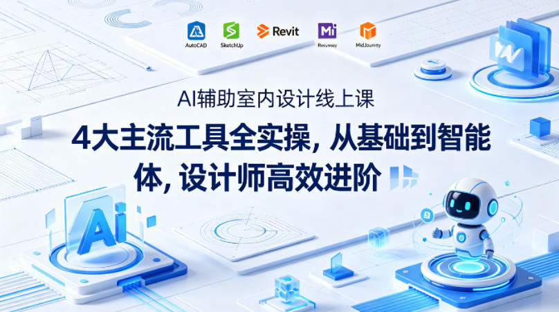 AI辅助室内设计线上课|4大主流工具全实操,从基础到智能体,设计师高效进阶选优云网创选优云网创