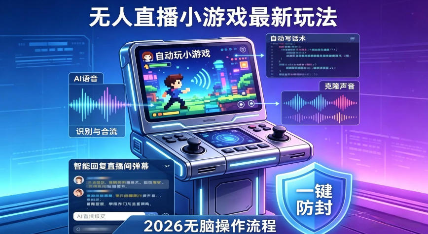 2026年AI无人直播小游戏全流程,不违规不封号,开启创业副业增收之路,小白月入1w+【揭秘】选优云网创选优云网创