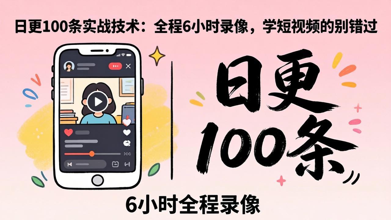 某工作坊东莞2026年4月12线下课:日更100条实战:全程6小时录像,学短视频的别错过选优云网创选优云网创