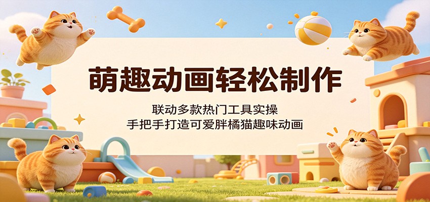 萌趣动画轻松制作,联动多款热门工具实操,手把手打造可爱胖橘猫趣味动画选优云网创选优云网创