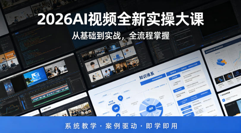 2026AI视频全新实操大课,从基础到实战,全流程掌握,系统教学·案例驱动·即学即用选优云网创选优云网创