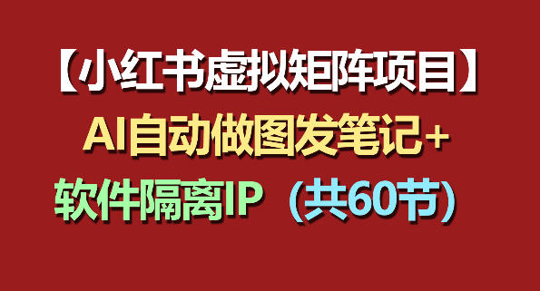 小红书虚拟矩阵项目:软件隔离IP+AI自动做图发笔记(共60节)选优云网创选优云网创