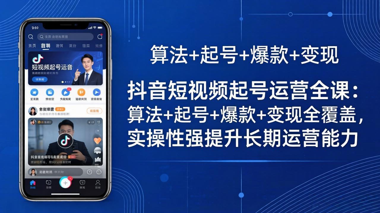 抖音短视频起号运营全课:算法+起号+爆款+变现全覆盖,实操性强提升长期运营能力选优云网创选优云网创