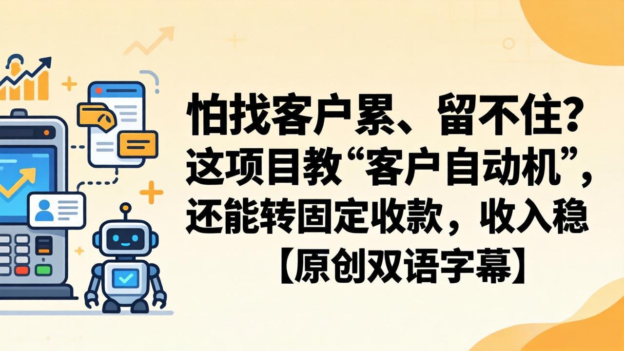 怕找客户累、留不住?这项目教 “客户自动机”,还能转固定收款,收入稳【原创双语字幕】选优云网创选优云网创