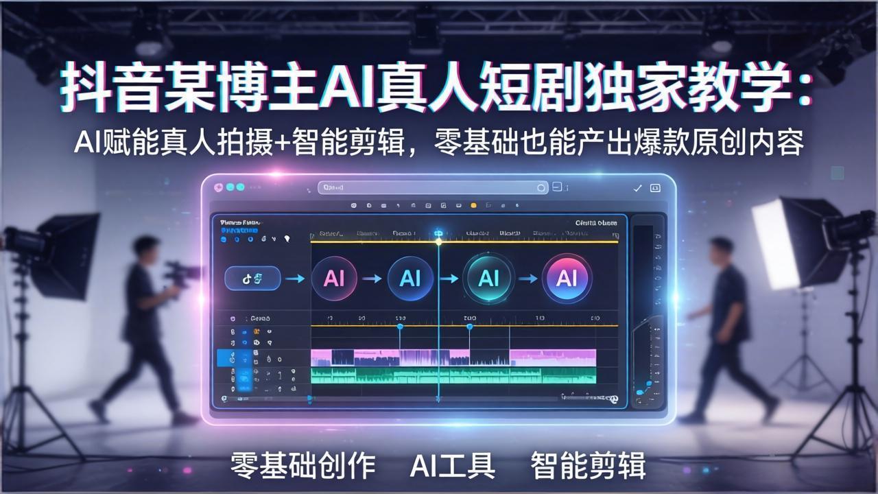 抖音某博主AI真人短剧独家教学:AI赋能真人拍摄+智能剪辑,零基础也能产出爆款原创内选优云网创选优云网创