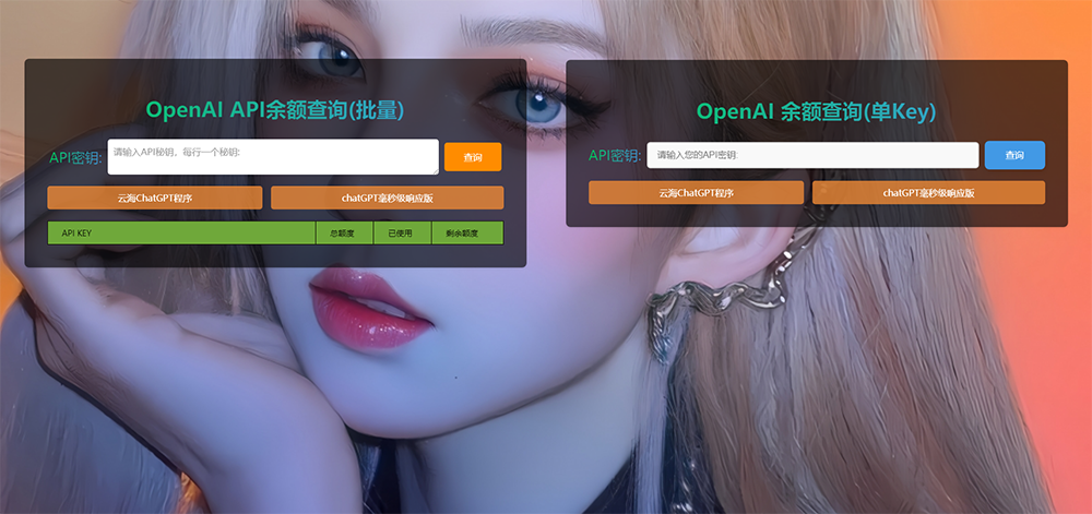 ChatGPT在线查询余额小工具源码选优云网创选优云网创