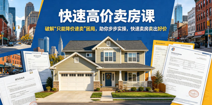 快速高价卖房课，破解“只能降价速卖”困局，助你步步实操，快速卖房卖出好价(更新2026)选优云网创选优云网创