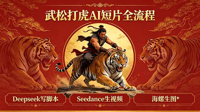 武松打虎AI短片全流程：Deepseek写脚本+Seedance生视频+海螺生图选优云网创选优云网创