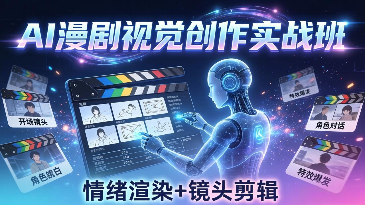 AI漫剧视觉导演思维实战班,从脚本到成片全掌握,分镜设计情绪渲染一站学会选优云网创选优云网创