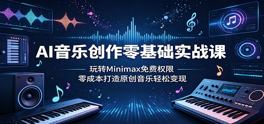 AI音乐创作零基础实战课：玩转Minimax免费权限，零成本打造原创音乐轻松变现选优云网创选优云网创