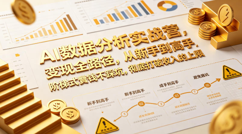 AI数据分析实战营,变现全路径,从新手到高手,阶梯式賺钱不踩坑,彻底打破收入的上限选优云网创选优云网创