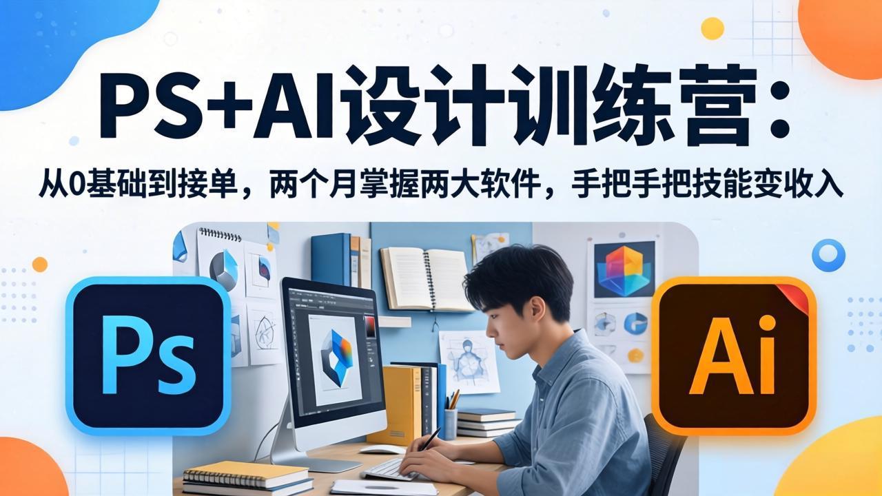 PS+AI设计训练营:从0基础到接单,两个月掌握两大软件,手把手把技能变收入选优云网创选优云网创
