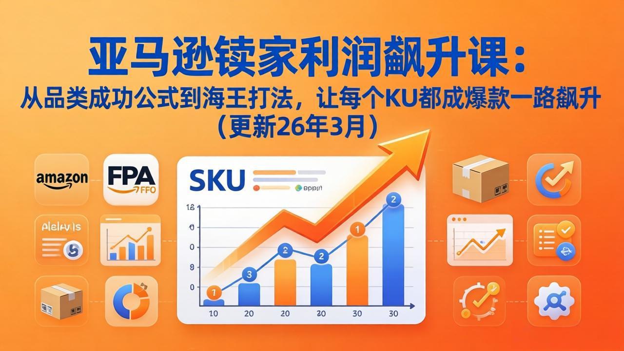 亚马逊卖家利润飙升课:从品类成功公式到海王打法,让每个SKU都成爆款一路飙升(更新26年3月选优云网创选优云网创