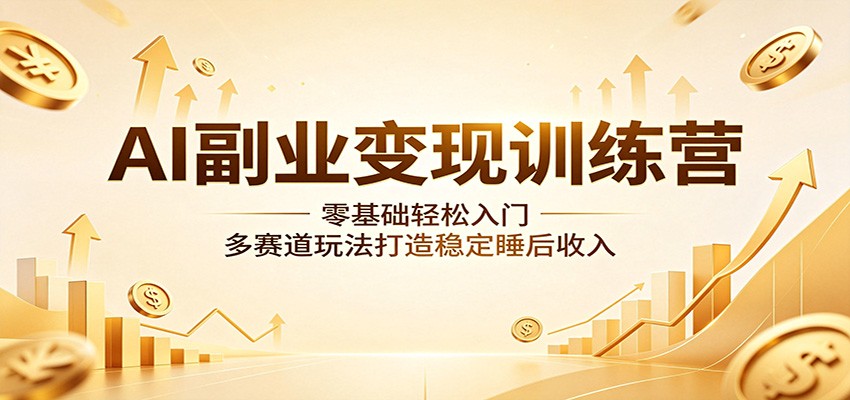 AI副业变现训练营：零基础轻松入门，多赛道玩法打造稳定睡后收入选优云网创选优云网创