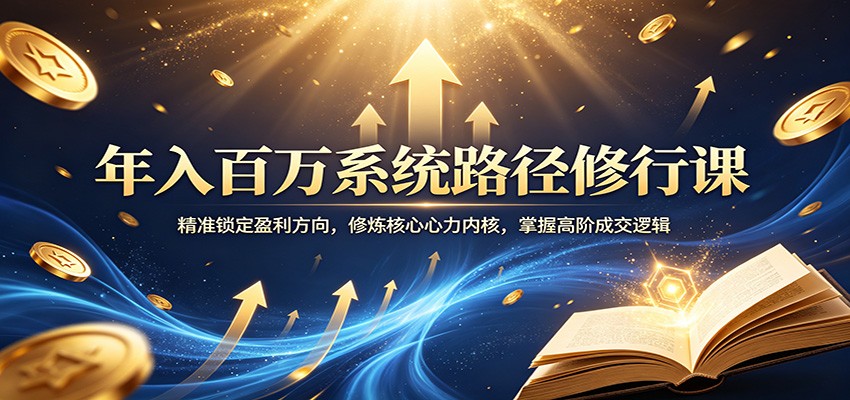 年入百万系统路径修行课:精准锁定盈利方向,修炼核心心力内核,掌握高阶成交逻辑选优云网创选优云网创