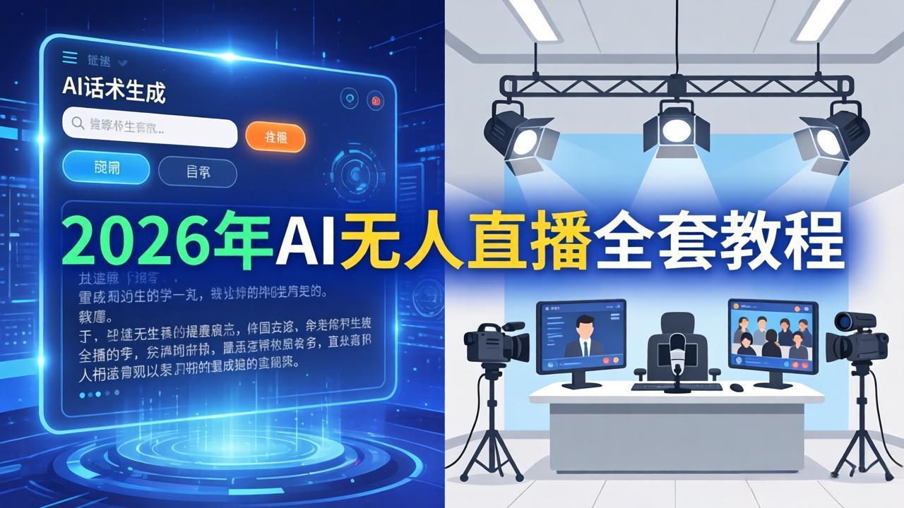 2026年AI无人直播全套教程:OBS安装+软件配置+直播间搭建+话术生成+一键开播实操选优云网创选优云网创