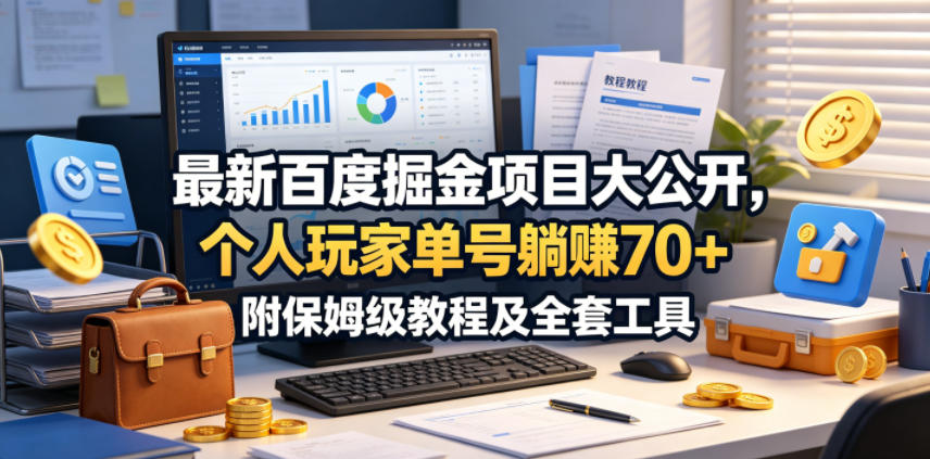 最新百度掘金项目大公开,个人玩家单号躺賺70+,附保姆级教程及全套工具【揭秘】选优云网创选优云网创