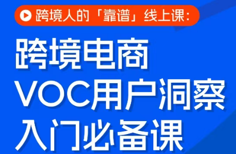 跨境电商VOC用户洞察入门必备课选优云网创选优云网创