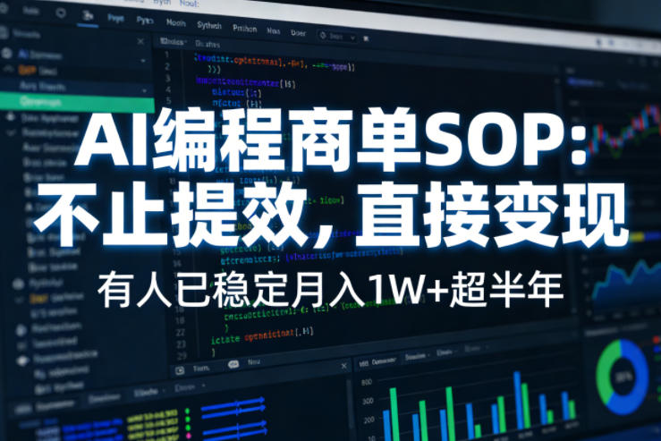 AI编程商单SOP,AI编程不能只给工作提效,还要直接变现,有人已经稳定月入1W+半年了选优云网创选优云网创
